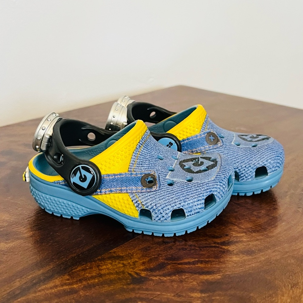 CROCS Kids Denim Blue and Yellow Sandals